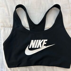Nike Black and White Logo Sports Bra